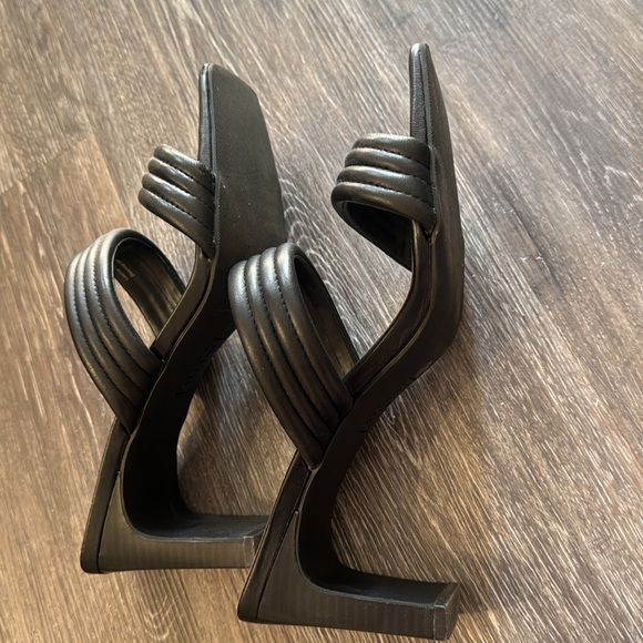 Alfani leather step n flex black square toe heels sandals 9.5 - Picture 9 of 11